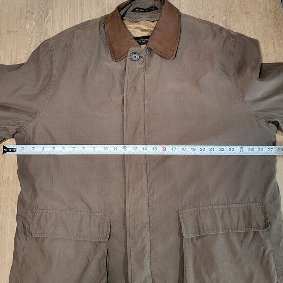 Polo University Ralph Lauren Wool Blend Leather Collar Trench Chore Coat Large - Picture 7 of 10